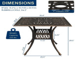 81*81*104cm Round Courtyard Cast Aluminum Table Bronze 84213429