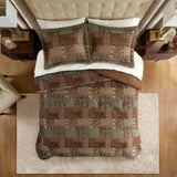 Cal King 4 Piece Brown Comforter Set B035P148264