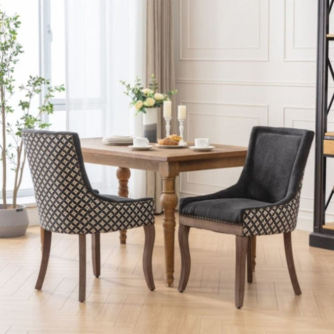 ZUN A&A Furniture, Ultra Side Dining Chair, Thickened fabric chairs with neutrally toned solid wood W1143P154100