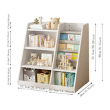 ZUN White Wooden Toy Storage Organizer Cabinet Kids Bookshelf Children Bookcase Toddler Baby Sling Book 81471101