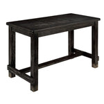 ZUN Antique Black Bold Distressed 1pc Bar Table Dining Room Furniture Center Beam for Support / Footrest B011P189949