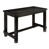 Antique Black Bold Distressed 1pc Counter Height Dining Table Dining Room Furniture Center Beam for B011P189948