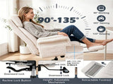 5-Level Flip-Up Armrest Ergonomic Office Chair with Retractable Footrest, Teddy Fleece Reclining 50465203