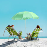 ZUN 63*65*82cm Short Oxford Cloth Silver White Aluminum Tube Bearing 100kg Beach Chair Green Stripes 42959268