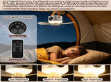 Multi-Mode Camping Fan Lantern Combo Adjustable Wind & Light Levels Timing Function, Dual Control 07290752