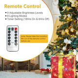 8 Modes Christmas LED Gift Box Lights, 3-Pack IP44 Waterproof with Remote Control & Timer, 44941223