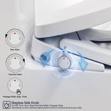 ZUN Electric Bidet Toilet Seat Adjustable Heated Seat with Dual Control Mode Elongated Smart Toilet Seat 96667333