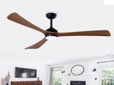 62" 3PCS Solid Wood Blades Ceiling Fan with Lights Remote Control,Quiet DC Motor 3 Blade Ceiling W3596P460843