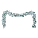6FT Snow Flocked Christmas, Pre-Lit Set with & Garland & Wreath, Artificial Hinged Xmas 94870268