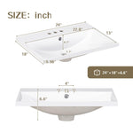 ZUN 24" Bathroom Vanity with Sink, Bathroom Vanity Cabinet with Two Doors and Gold Metal Frame, Open 56836423