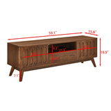 ZUN Mid Century Modern Fluted TV Stand for 65 inch TV, Entertainment Center with Storage, Farmhouse Wood W1801P195690