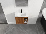 24'' Wall-Mounted Bathroom Vanity with White Ceramic Sink & Soft-Close Door, KD-Packing W999P263406