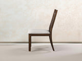 Set of 2 Rustic Dining Chairs, Farmhouse Side Chairs with Slatted Back, Upholstered Seat, Weathered W2537P369835
