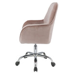 ZUN Peach and Chrome Swivel Office Chair B062P182757