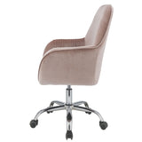 ZUN Peach and Chrome Swivel Office Chair B062P182757