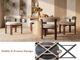 Solid Wood Dining Chairs Set of 4, Luxurious Chenille Upholstered Kitchen Chairs, Farmhouse Dining W6013P566315