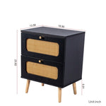 ZUN 2-drawer Nightstand for Bedroom and Living Room, End Table, Side Table with 2 Hand Made W2282P220561