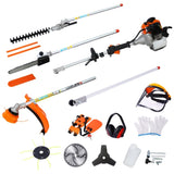 10 in 1 Multi-Functional Trimming Tool, 33CC 2-Cycle Garden Tool System with Gas Pole Saw, Hedge W46558448