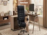 Executive Office Chair High Back PU Leather Desk Chair with Spring Seat Cushion, Ergonomic Swivel W3835P483845