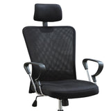 Black and Chrome Height Adjustable Office Chair with Casters B062P153801