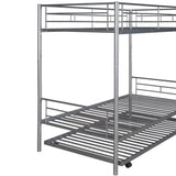 ZUN Twin-Over-Twin Metal Bunk Bed With Trundle,Can be Divided into two beds,No Box Spring needed ,White 47074765