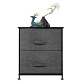 ZUN 2 Drawers -Night Stand, End Table Storage Tower - Sturdy Steel Frame, Wood Top, Easy Pull Fabric 89761690