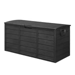 ZUN 75gal 280L Outdoor Garden Plastic Storage Deck Box Chest Tools Cushions Toys Lockable Seat BLACK 43351783
