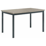 Grey and Black Rectangle Dining Table B062P145635