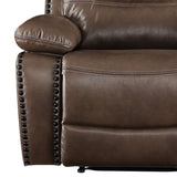 Brown Power Recliner with Pillow Top Arm B062P215427