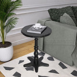 15.75 inch Round Small End Table, Wooden Pedestal Side Coffee Tables, Vintage Accent Nightstand for W2295P339121