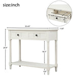 ZUN Series Console Table Traditional Design with Two Drawers and Bottom Shelf 26897015