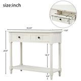 ZUN TREXM Daisy Series Console Table Traditional Design with Two Drawers and Bottom Shelf WF191267AAK