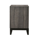 Wooden Nightstand with 2 Drawers in Weathered Gray Finish B016P253581