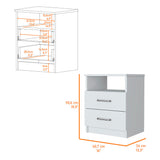 Oklahoma Nightstand,Two Drawers, One Shelf B128P148771