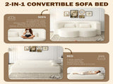 Modern Floor Sofa with 2 Pillows,Convertible Corduroy Fabric Foam-Filled Sleeper Sofa Bed,15" Twin 33690449