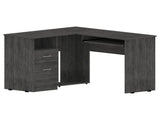Smokey Oak 2-Drawer 1-Shelf L-Shaped Computer Desk B06280387