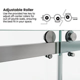 54*76" Frameless Double Sliding Shower Door, Double Shower Door, 3/8 SGCC Tempered Glass, T3177P320582