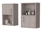 White Oak 2 Bathroom Medicine Cabinets with Open Shelf B062P175074