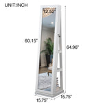 ZUN Full Length Mirror 360&deg; Swivel Jewelry Cabinet W2512P175578