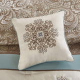 Jacquard 7 Piece Comforter Set Blue King B03596989