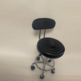 Give Corn kernel leather cover,Round Shape Adjustable Salon Stool with Back and Line Black 74315953