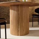 46.45 inch MDF Dining Table for Dining Room Round Dinner Tables Mid-Century Modern Table OAK W876P254359