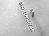 30 Inch Linear Shower Drain with Removable Brick Patterned Grate Cover, 304 Stainless Steel Shower 90260495
