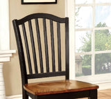 Set of 2 Side Chairs in Black and Antique Oak Finish B016P222699