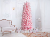 7.5 FT Snow Flocked Hinged Tree, Artificial Pencil Tree, Unlit Artificial 49062779