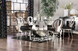 ZUN Contemporary Style Silver Metal Frame 2pc Dining Chairs Black Microfiber Seat Cushion Dining Room B011P232974