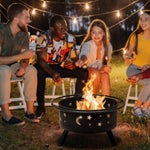 ZUN 30IN Metal Fire Pit Black 80392062