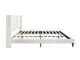 King Size Bed Frame with 55.5"High Back Upholstered Headboard,Boucle Fabric,12 Slat W1716P335678