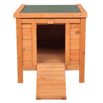 ZUN 20" Wooden Waterproof Rabbit Hutch Pet Bunny Small Animal House Habitat Natural Wood Color 60195219