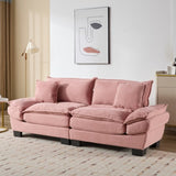 Corduroy Sofa Sleeper Couch Loveseat Sofa with Pillows Comfy Upholstered Deep Seat Sofa for W676P227339